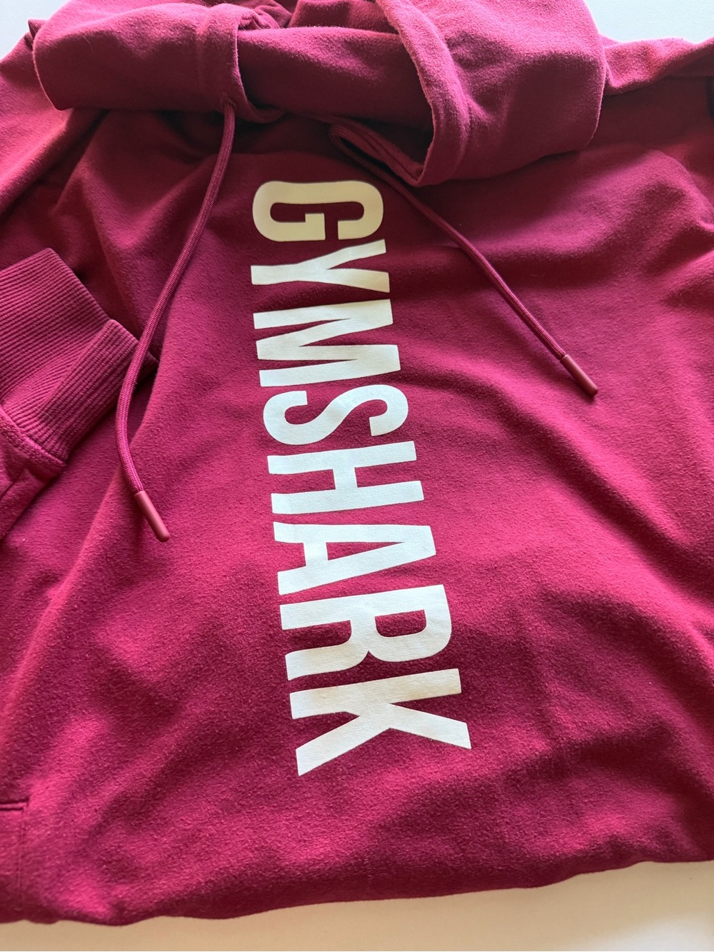 Gymshark Maroon Pullover Hoodie with White Logo - Picture 2 of 4